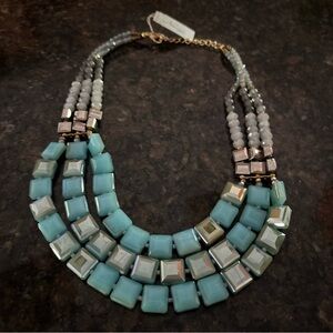 Nakamol Aqua and Silver Beaded Necklace